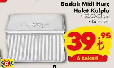 BASKILI MİDİ HURÇ HALAT KULPLU